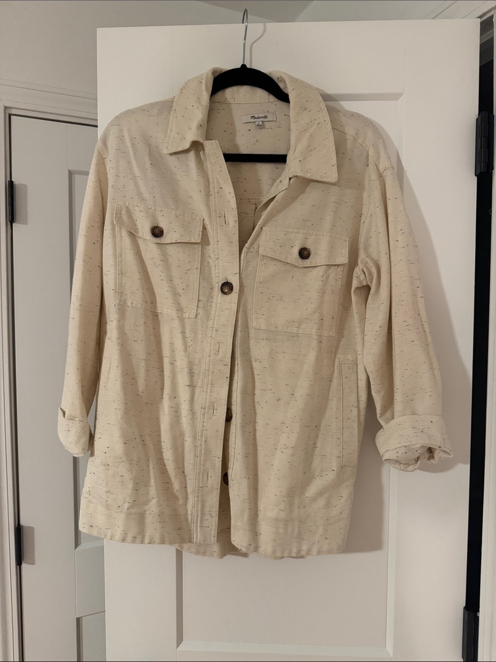 Madewell Beige Button-Front Utility Jacket
